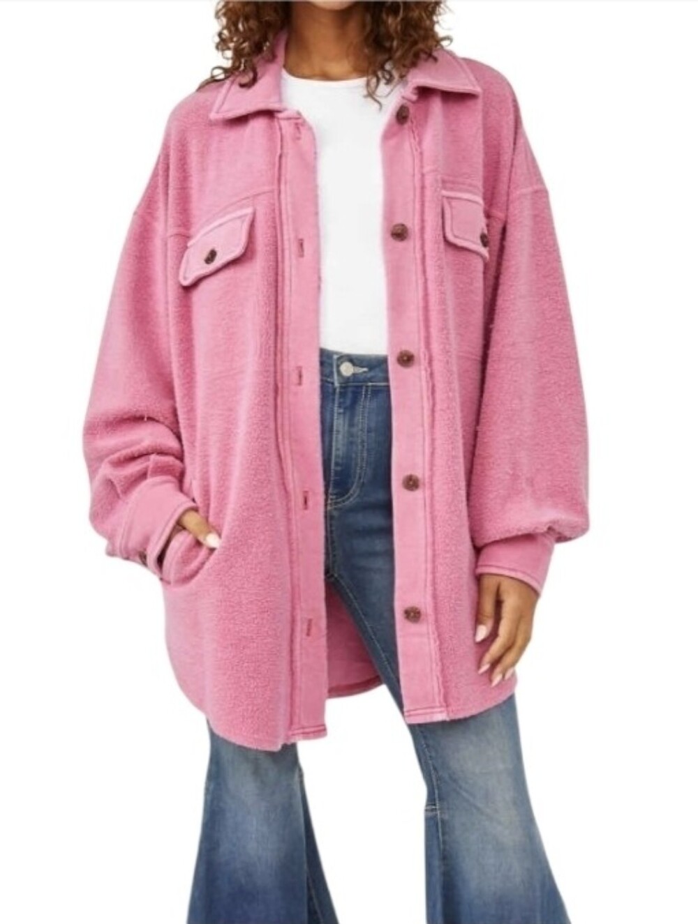 Free People Women's Ruby Jacket/Shacket In Pink Size S